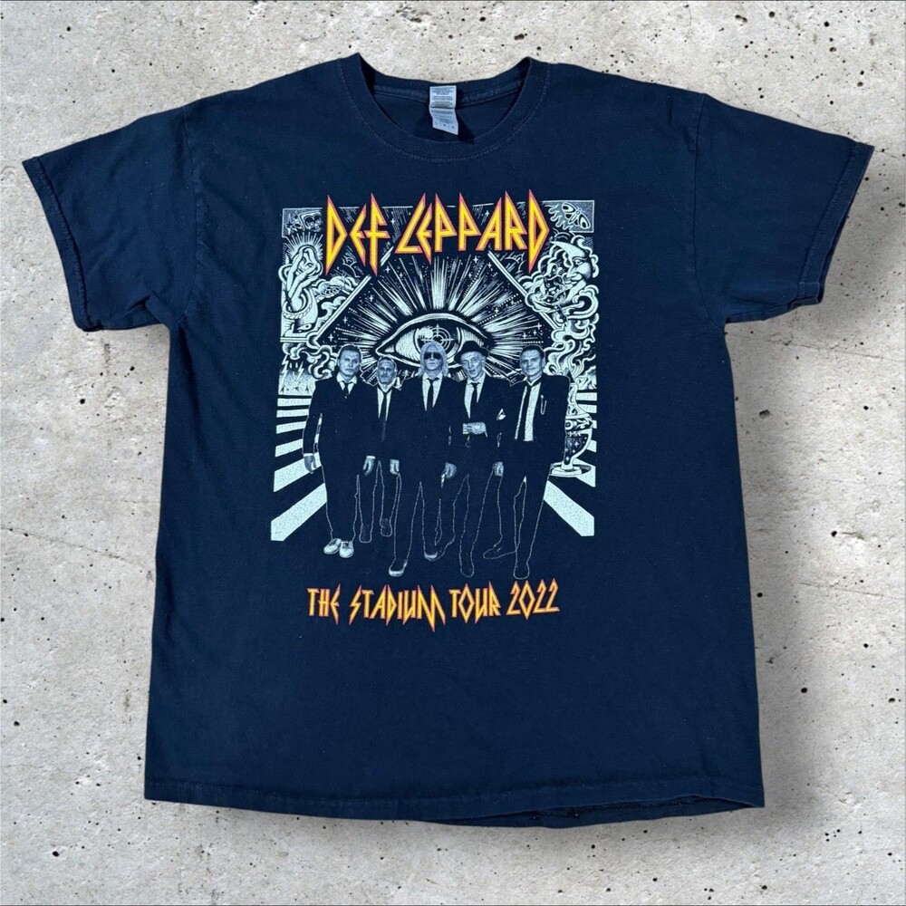 Def Leppard The Stadium Tour 2022 Concert T Shirt Mens Size Large Rock Graphic
